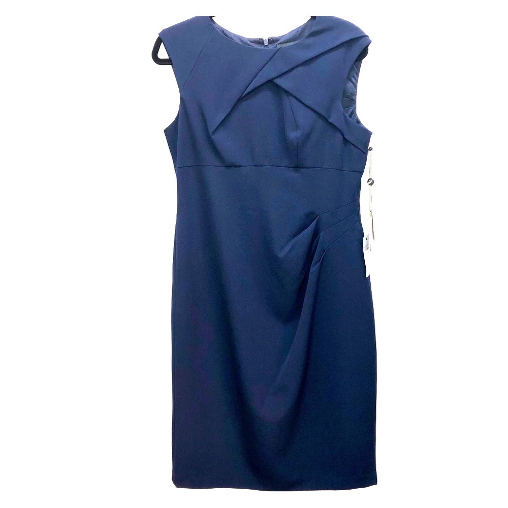 Adrianna Papell Navy Blue Shift Dress